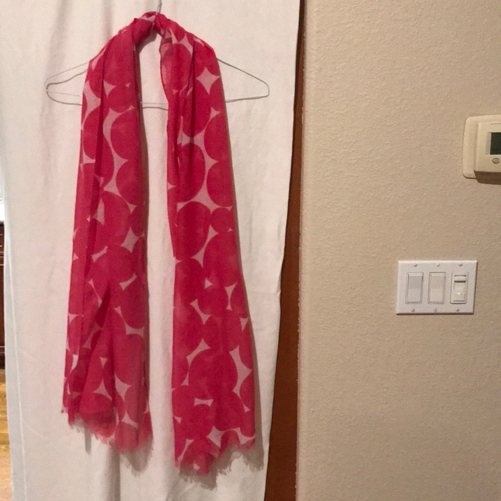 Long Hot pink and white scarf